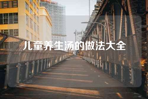 儿童养生汤的做法大全