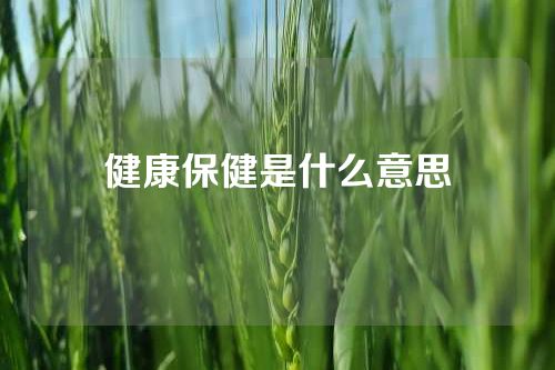 健康保健是什么意思