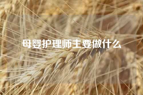 母婴护理师主要做什么