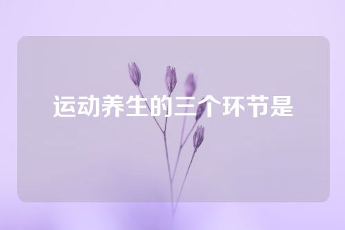 运动养生的三个环节是