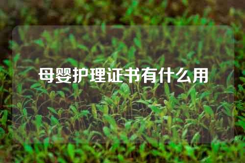 母婴护理证书有什么用