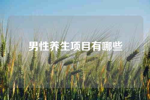 男性养生项目有哪些