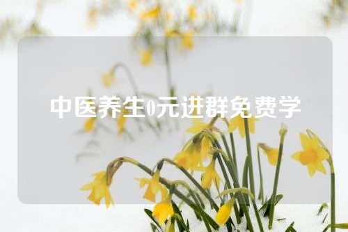 中医养生0元进群免费学