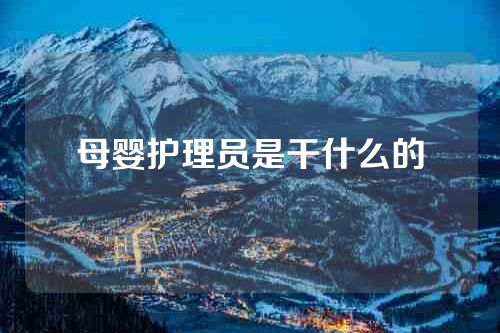 母婴护理员是干什么的